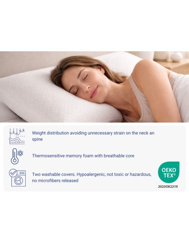 2ER-PACK KISSEN 100 % VISKOELASTISCH – HÖHE 12 CM