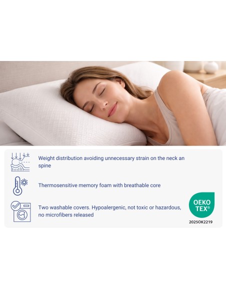 2ER-PACK KISSEN 100 % VISKOELASTISCH – HÖHE 12 CM