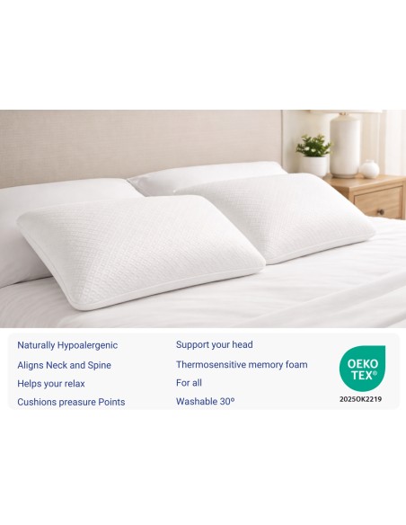 2ER-PACK KISSEN 100 % VISKOELASTISCH – HÖHE 12 CM