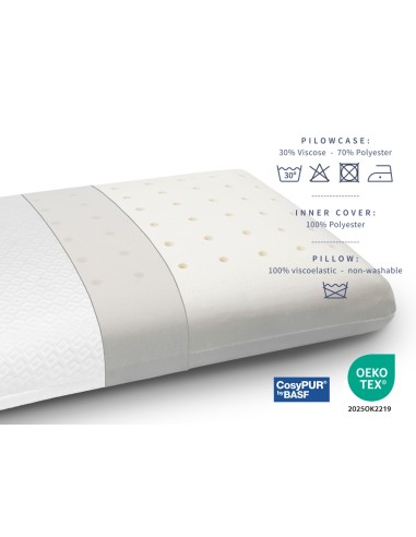2ER-PACK KISSEN 100 % VISKOELASTISCH – HÖHE 12 CM